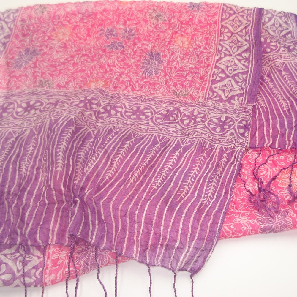 Women's Batik Keris Scarf Pink Purple